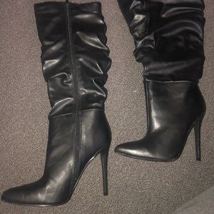Black high heel boots Size 8